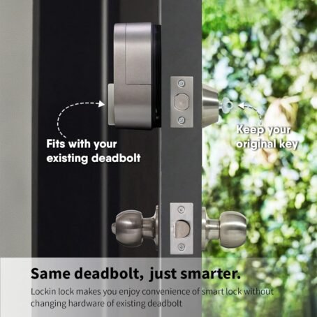 Lockin Cerradura Inteligente, Cerradura Electrónica con Wifi y Bluetooth, Entra sin Llave, Adecuado para Cerraduras de Puertas Existentes - Conecta Tu Hogar