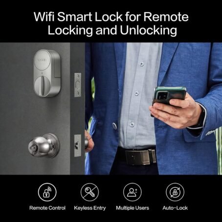 Lockin Cerradura Inteligente, Cerradura Electrónica con Wifi y Bluetooth, Entra sin Llave, Adecuado para Cerraduras de Puertas Existentes - Conecta Tu Hogar